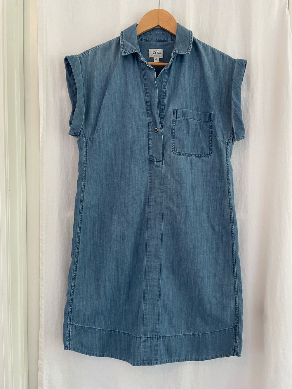J. Crew Denim Shirt Dress in Medium Blue